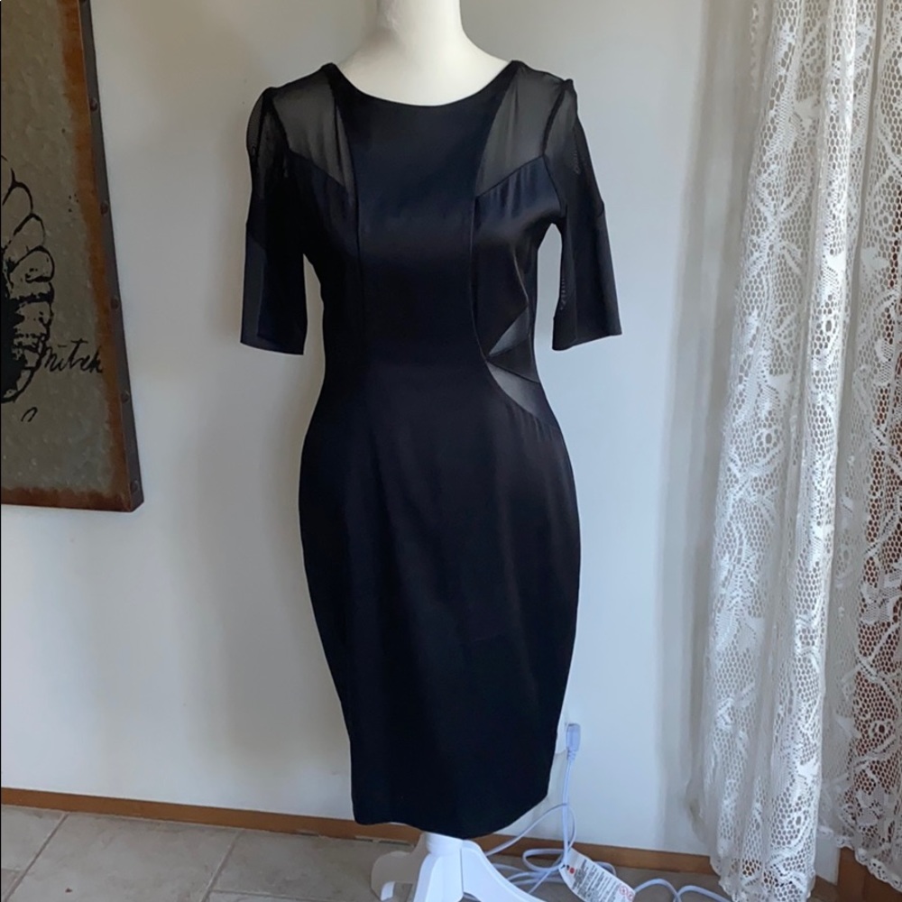 Bailey 44 heavy satin cut out dress